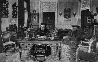 Rainha de Inglaterra Victoria em Villa Palmieri em Florença, em 1893. de Unknown artist