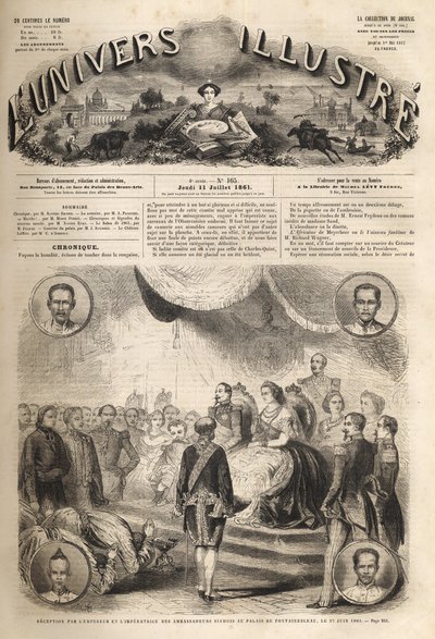 Recepção dos embaixadores siameses pelo imperador Napoleão III e a imperatriz Eugenia no Palácio de Fontainebleau, 27 de Junho de 1861 - "Reception des ambassadeurs du Siam par Napoleon III et l