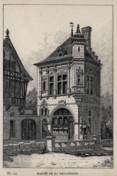 Casa renascentista - gravura de 1889 em "Histoire de l