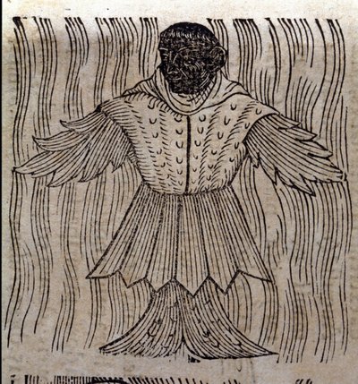 Representação do monge marinho, dos peixes imaginários e dos monstros marinhos. Gravura de "Prodigiorum ac ostentorum chronicon" de Conrad Lycosthenes (Konrad Wolffhart de Unknown artist