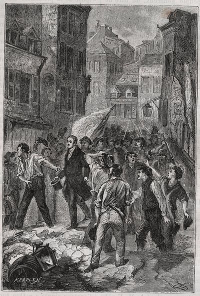 Revolta dos canuts em Lyon em 1831 - Louis Bouvier-Dumolart (Dumolard) (Bouvier Dumolart) prefeito e deputado de Lyon libertado de Unknown artist