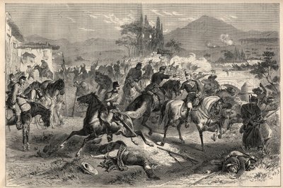 Revolução de Setembro de 1868 em Espanha (Gloriosa): Batalha de Alcolea perto de Córdoba (Córdoba) (20 de setembro de 1868) de Unknown artist