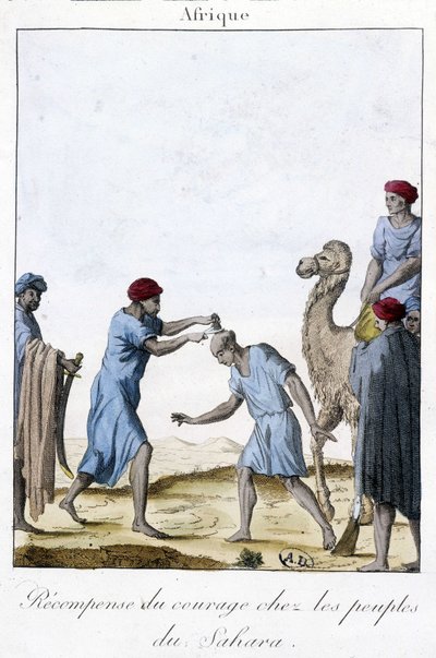 Recompensa pela Coragem entre os Povos do Saara - Gravura de Unknown artist