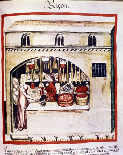 Vendedor de arroz - em Tacuinum Sanitatis de Unknown artist