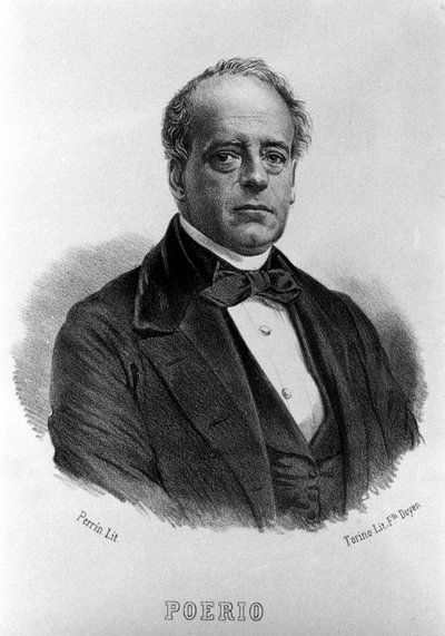 Risorgimento: retrato de Carlo Poerio (1803-1867), revolucionário italiano. Gravura do século XIX. de Unknown artist