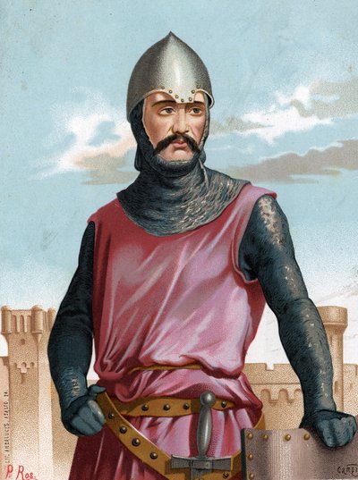 Rodrigo Dìaz de Vivar, conhecido como o Herói Espanhol Cid Campeador (1043 a 1099).depois de sombras e Mujeres famoso Barcelona 1877. de Unknown artist
