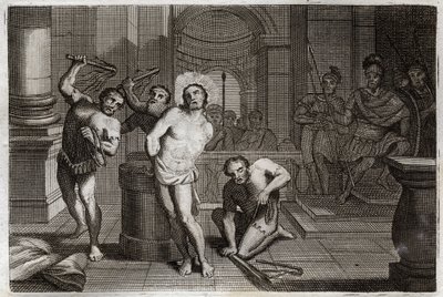 Bíblia de Royaumont, Novo Testamento: Flogging of Jesus Cristo. Ilustração de 1811. de Unknown artist