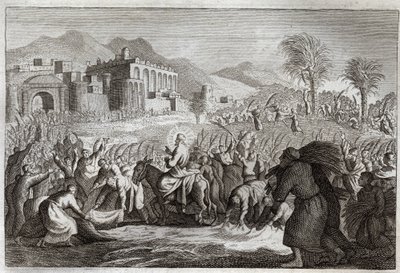 Bíblia de Royaumont, Novo Testamento: O Triunfo de Jesus Cristo. A entrada de Jesus em Jerusalém. Ilustração de 1811. de Unknown artist