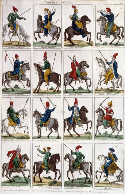 Cavaleiros de braço russos - gravura de Unknown artist