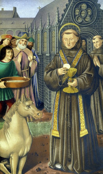 Santo Antônio de Pádua (san antonio di padova) - segundo o Livro de Horas de Ana de Bretanha de Unknown artist