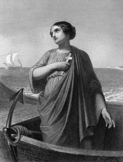 Saint Paule.Roman Patrician (347 a 404) - em "The Holy Women". 1852. de Unknown artist