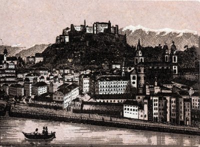 Salzkammergut Region, Austria: salzburg von kapuzinergarten. in "The world illustrates 168 views" Undated (final do século XIX) de Unknown artist