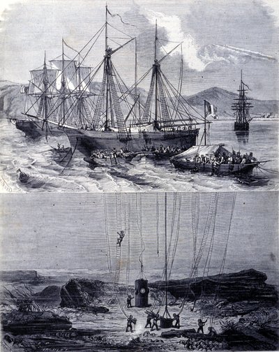 Procure por galeões espanhóis naufragados na Baía de Vigo em 1702. Século XIX de Unknown artist