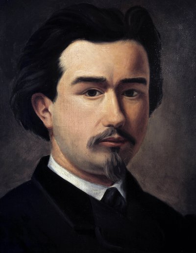 Auto-retrato de Clément Ader (1841-1925), engenheiro e inventor francês, "Père de l