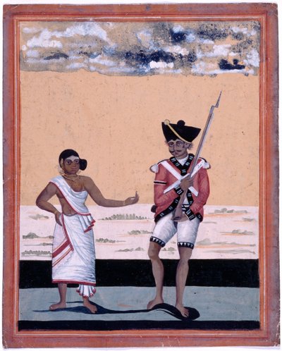 Sepoy de Madras Infantaria Nativa e sua esposa de Unknown artist