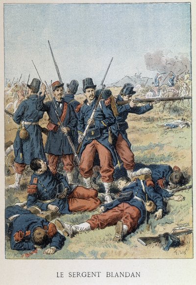 O sargento Blandan morreu durante a conquista da Argélia em 1842 - na “” Histoire de France ”” de Unknown artist