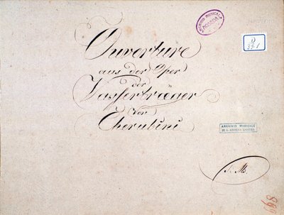 Música de folha Os dois dias (overture), ópera de Luigi Cherubini de Unknown artist
