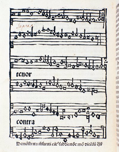 Página de partituras para estudos musicológicos e documentos de Nicola Burzio de Unknown artist