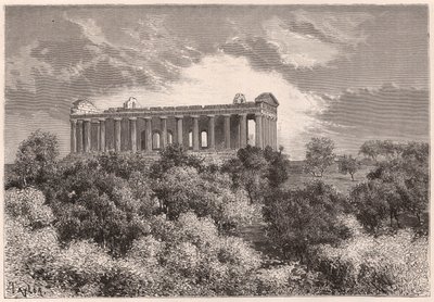 Vista lateral, de, a, antiga, Hellenic, templo concórdia, em, agrigento, em, sicília, itália de Unknown