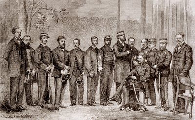 Sir James Hope Grant (1808-1875), soldado britânico e seu cajado durante a Segunda Guerra do Ópio, que durou de 1856 a 1860. de Unknown artist