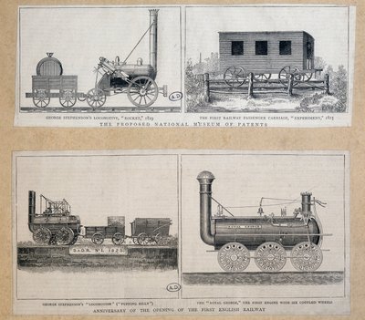 Locomotiva "Foguetão" de Stephenson de Unknown artist