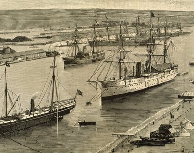 Canal de Suez, Port-Said, Egito de Unknown artist