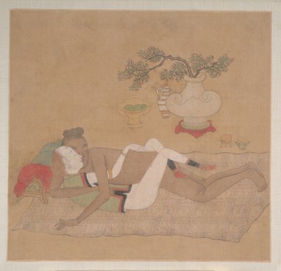 Oficial tártaro com senhora loira de Unknown Artist