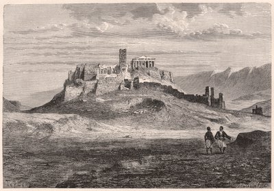 A Acrópole de Atenas durante o século XIX de Unknown