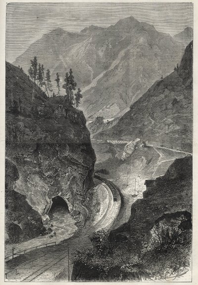O Brenner Railway (Brennero) ao Tirol (Tirolo - Tirol) - Engraving 1867 - de Unknown artist