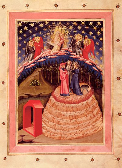 A Divina Comédia de Dante Alghieri (1265-1321): representação da Glória, a partir de um manuscrito do século XIV (miniatura) de Unknown artist