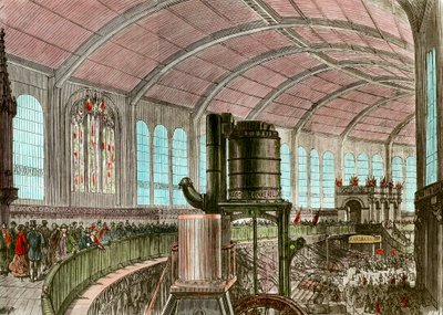 A Galeria da Máquina Eiffel na Exposição Universal de Gravura de 1867 do século XIX de Unknown artist
