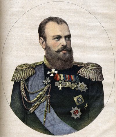 O Imperador (Czar) da Rússia Alexandre III Gravura de 1891 de Unknown artist