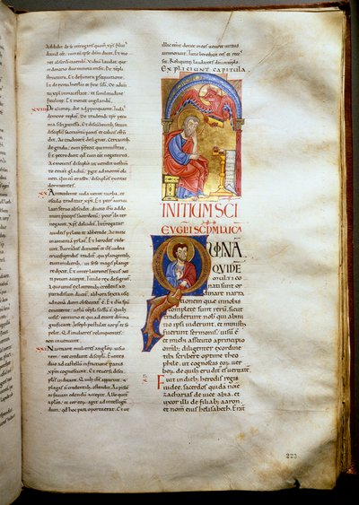 O Evangelho de São Lucas representa com a Página do Touro uma Bíblia iluminada (Ms.721-Foglio 223r.) do início do século XII. Dim. 52,5x36 cm Roma, Biblioteca Casanatense de Unknown artist