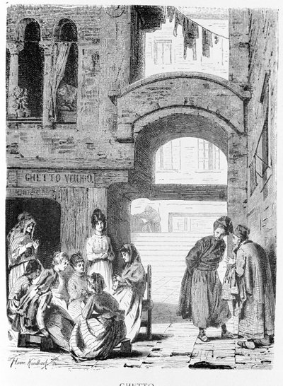 O gueto judeu de Veneza, no século XIX. de Unknown artist