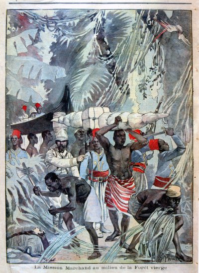 A missão Marchand no meio da floresta virgem - no "Le Petity Journal" de 28/05/1899 de Unknown artist
