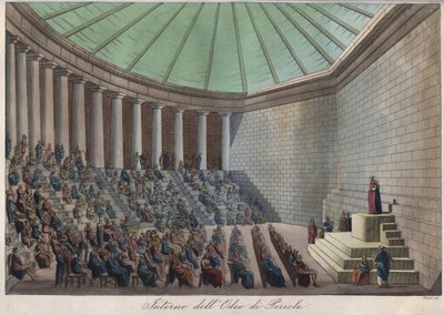 A Odeon of Athens ou Odeon of Pericles em Atenas - gravura de "Uses and Customs of All the Peoples of the Universe". Ou História do governo, leis, milícias, religião de todas as nações desde os tempos mais remotos até aos dias de hoje" 1 de Unknown artist