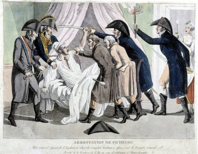 A prisão de Pichegru - gravura de Unknown artist