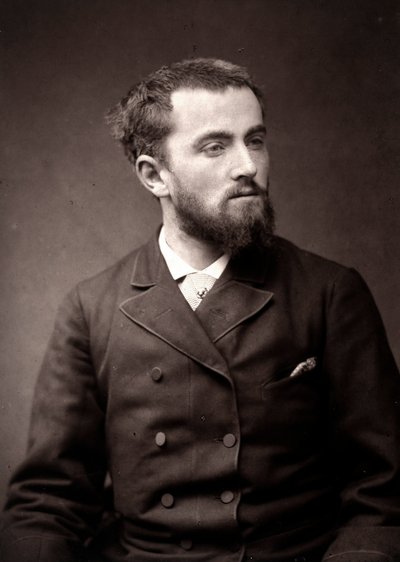 O artista Camille-Alfred Pabst fotografado por ocasião do Salão de Paris de 1881 de Unknown