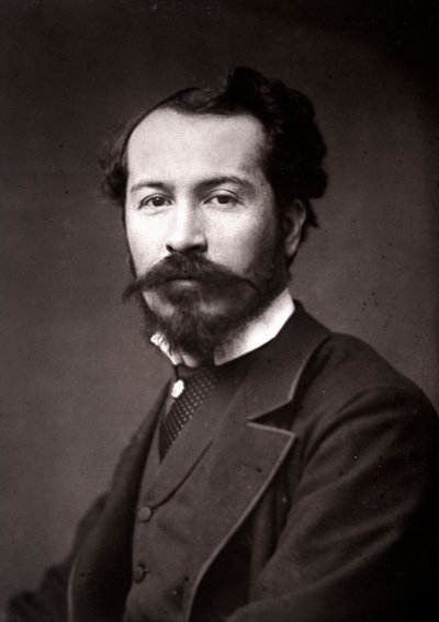 O artista Edmond-Louis Dupain retratado por ocasião do Salão de Paris em 1883 de Unknown