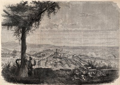 A cidade de Bergamo (Bergamo) por volta de 1858 - gravura - de Unknown artist