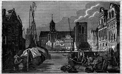 A cidade de Ghent, na Bélgica, no século XIX. de Unknown artist
