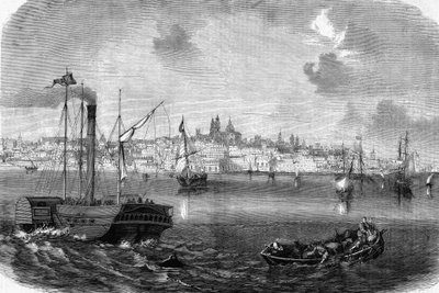 A cidade de Montevidéu, no Uruguai, em 1864. de Unknown artist