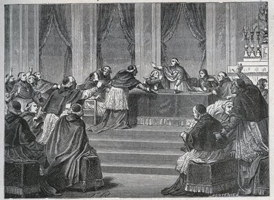 O sacerdote da França e da Itália reuniu-se em Paris para a Assembleia do Conselho Nacional Francês a 9 de Junho de 1811, presidida pelo Cardeal Fesch (1763 - 1839). de Unknown artist