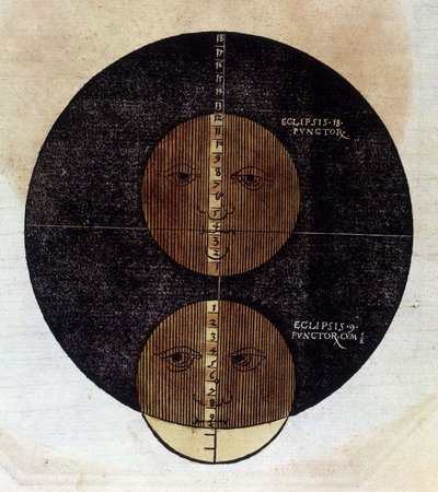O eclipse da lua - em "Astronomicon caesarum", tratado a partir do século XVI. de Unknown artist