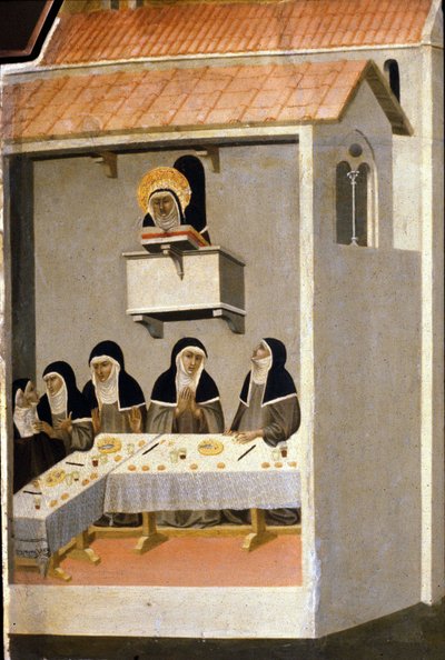 As boas irmãs comem peixe. Século XIII. de Unknown artist