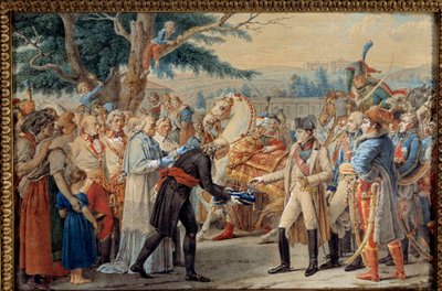 A entrega das chaves de Viena a Napoleão I (1769-1821) O imperador regressou à capital austríaca abandonada por François II de Habsburgo em 14/11/1805. A tapeçaria do século XIX. Ile D
