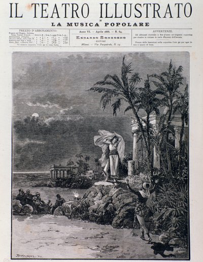 A última cena de Os Pescadores de Pérola, acto I, ópera de Georges Bizet de Unknown artist