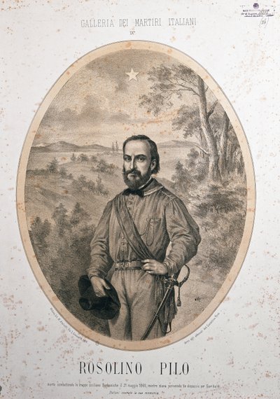 O patriota Rosolino Pilo (gravura) de Unknown Artist