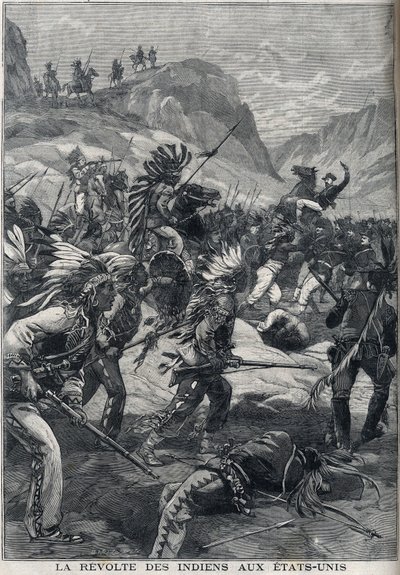 A revolta dos índios de pele vermelha do norte de Minnesota, nos Estados Unidos, em 1898. de Unknown artist