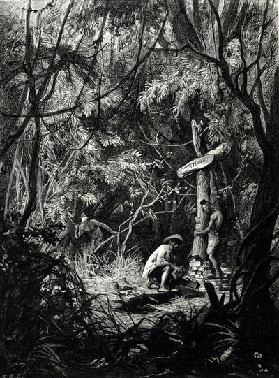 O túmulo do explorador Henri Mouhot na Indochina. de Unknown artist